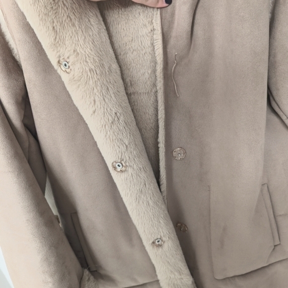 Penningtons Winter Jacket Coat with Faux Suede Faux Fur Hood size 1XL - Picture 4 of 6